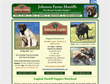 Tablet Screenshot of johnsonfarmsmastiffs.com